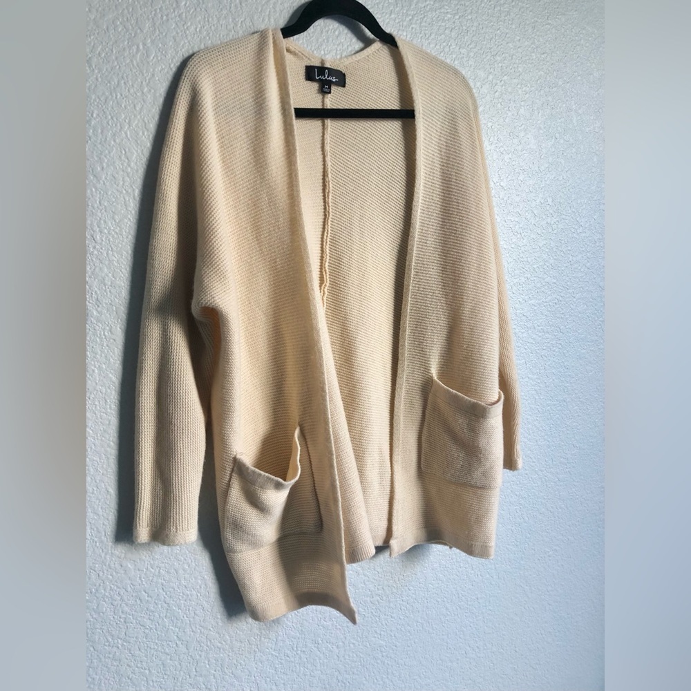 Lulus medium cream crochet cardigan